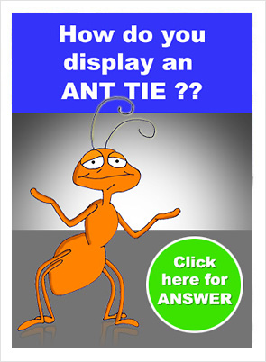 where do you display an ant tie?